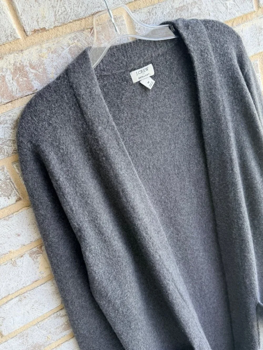 J. Crew Extra-Soft Long Sleeve Wool Blend Open Front Cardigan Sweater Size M.